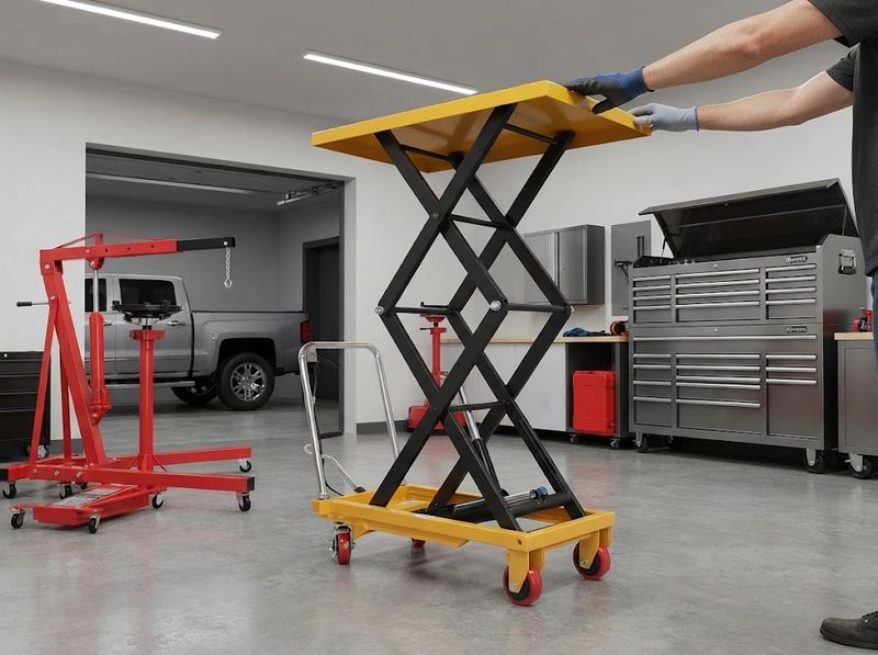 Hydraulic Lift Table Cart, Double Scissor 330 lbs