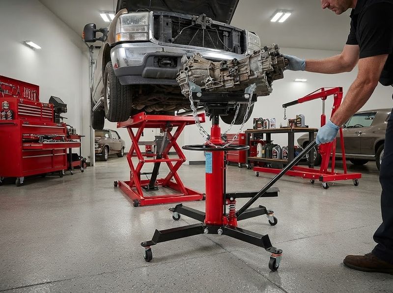 1800 lbs Hydraulic Transmission Jack, 2-Stage Telescopic