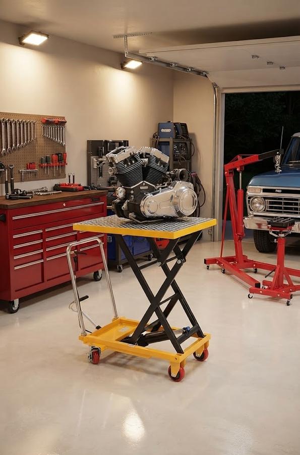 Hydraulic Lift Table Cart, Double Scissor 330 lbs